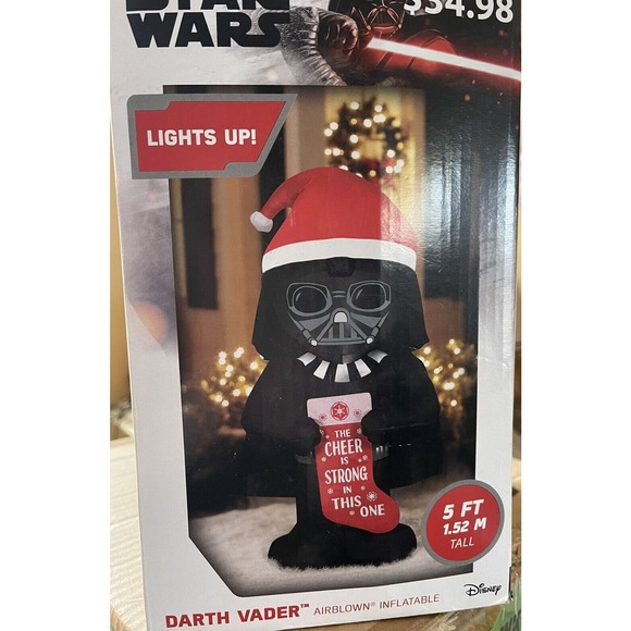 Star Wars Darth Vader Disney Christmas Airblown Inflatable 5’ Gemmy 2022 NOS - Picture 2 of 7